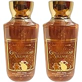 Bath & Body Works Shea + Vitamin E Shower Gel, Set of 2, 10oz Each (Jolly Gingerbread Village)
