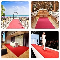 Red Carpet Runner Rug for Party and Event, Non-Slip