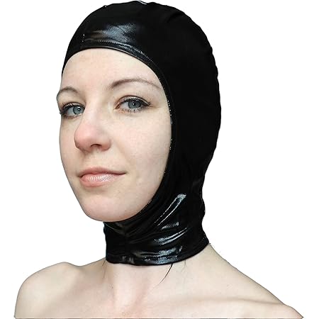 Stretchige Fetisch Lack Maske mit offenem Gesicht