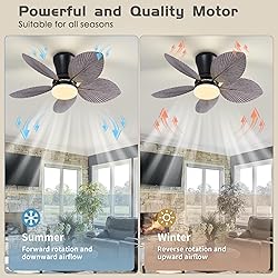 She's home 5 Palm Leaf Ceiling Fan with Light and