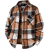 Fozexi Men's Flannel Shirts Button Down Plaid Shirt Jacket for Men Flannel Shirt Jacket with Pockets