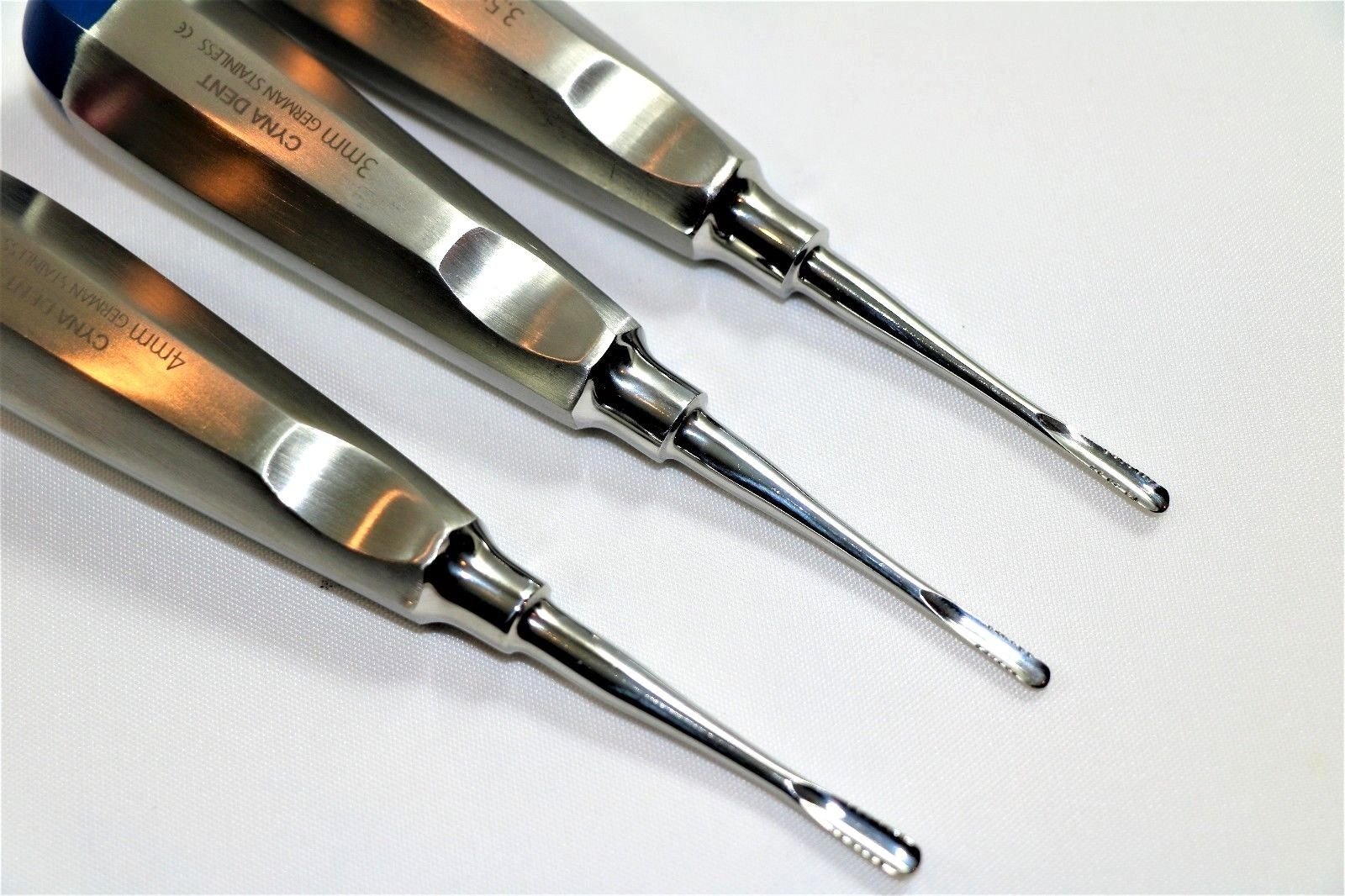 NEW Premium German 3 Dental Luxator Elevator Tooth Extraction Tools 3MM+3.5MM+4MM SERRATED TIP
