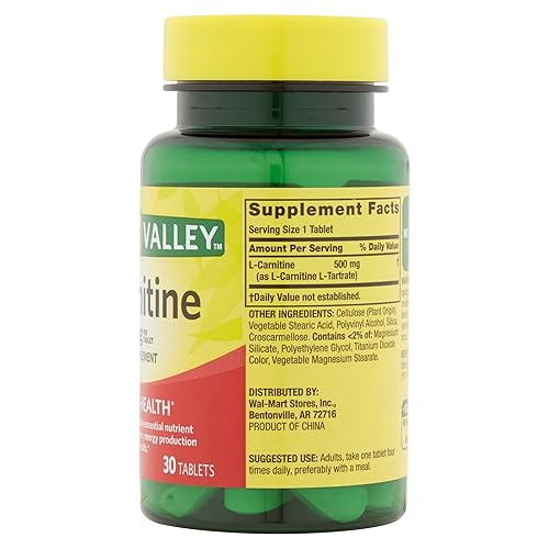 Spring Valley 30 Tablets 500 mg L-Carnitine Dietary Supplement 30 in Dubai  - UAE