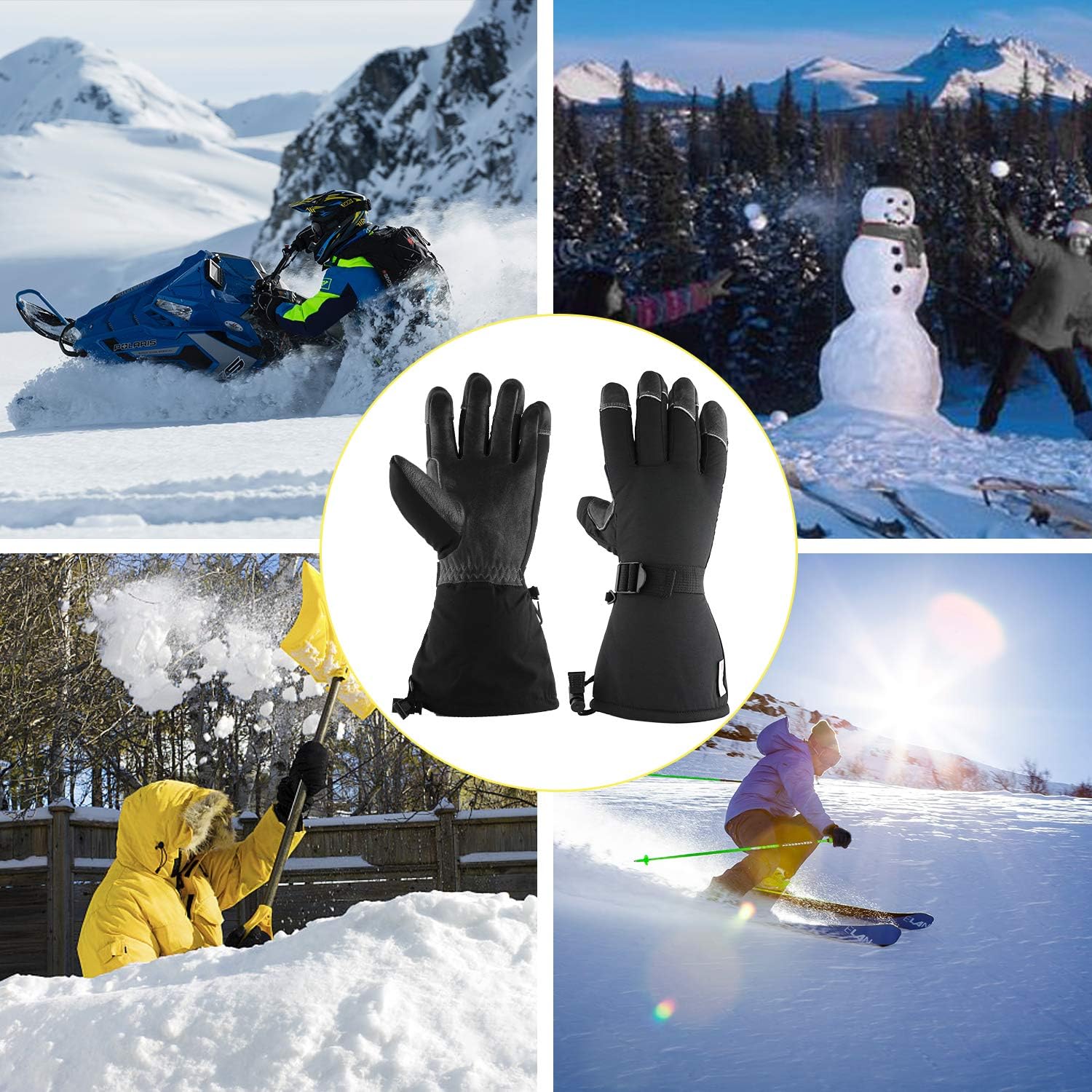 OZERO -30℉ Cold Winter Skiing Snowboarding Gloves for Men and Women Waterproof : Sports & Outdoors