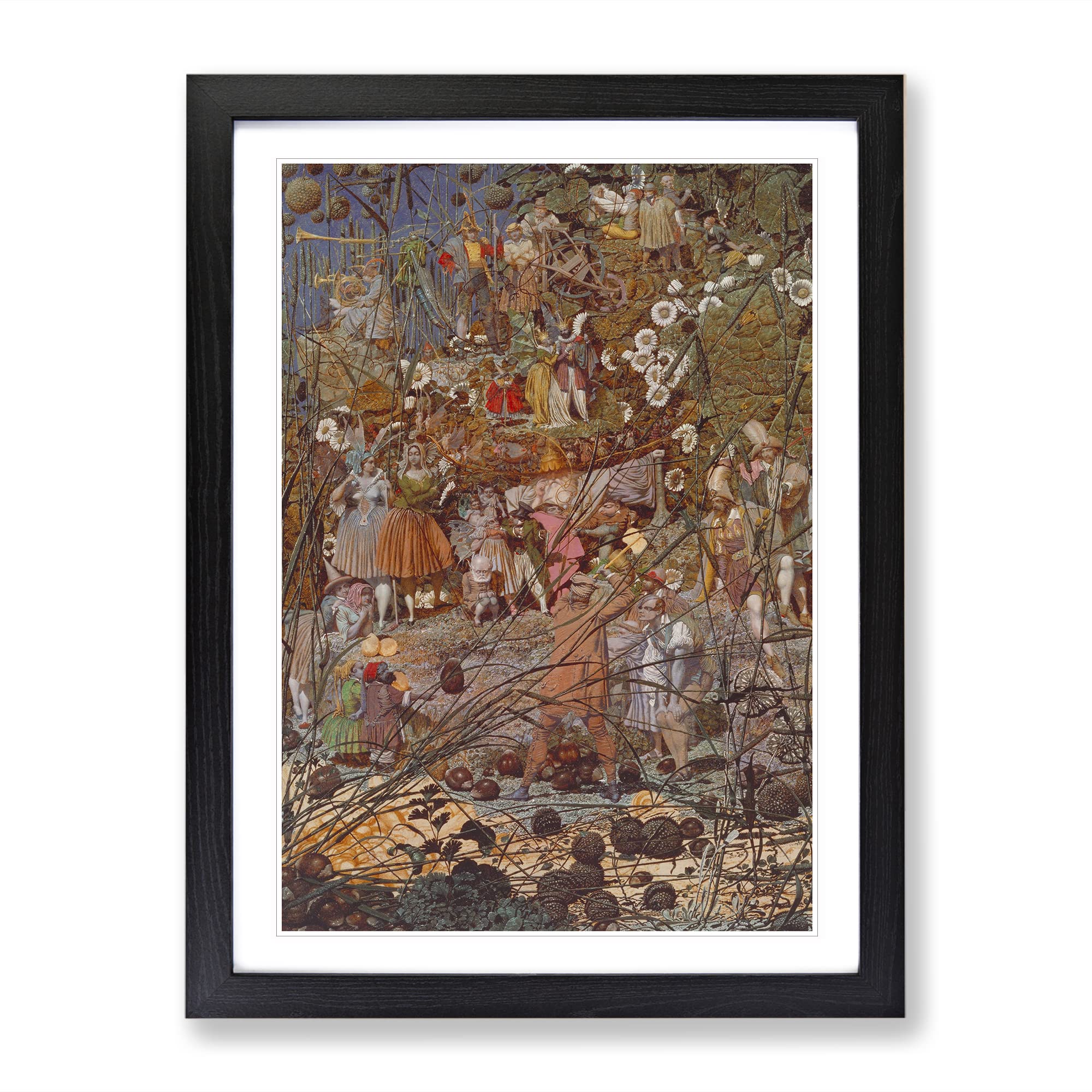 The Fairy Feller'S Master Stroke By Richard Dadd Classic Painting Framed Wall Art Print, Ready to Hang Picture for Living Room Bedroom Home Office Décor, Black A4 (34 x 25 cm)