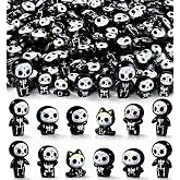 Celltestria 60pcs Halloween Mini Figurines Resin Ghost Toys | Halloween Party Favor Bag Fillers Embellishments Scrapbook Micro Fairy Garden Decor