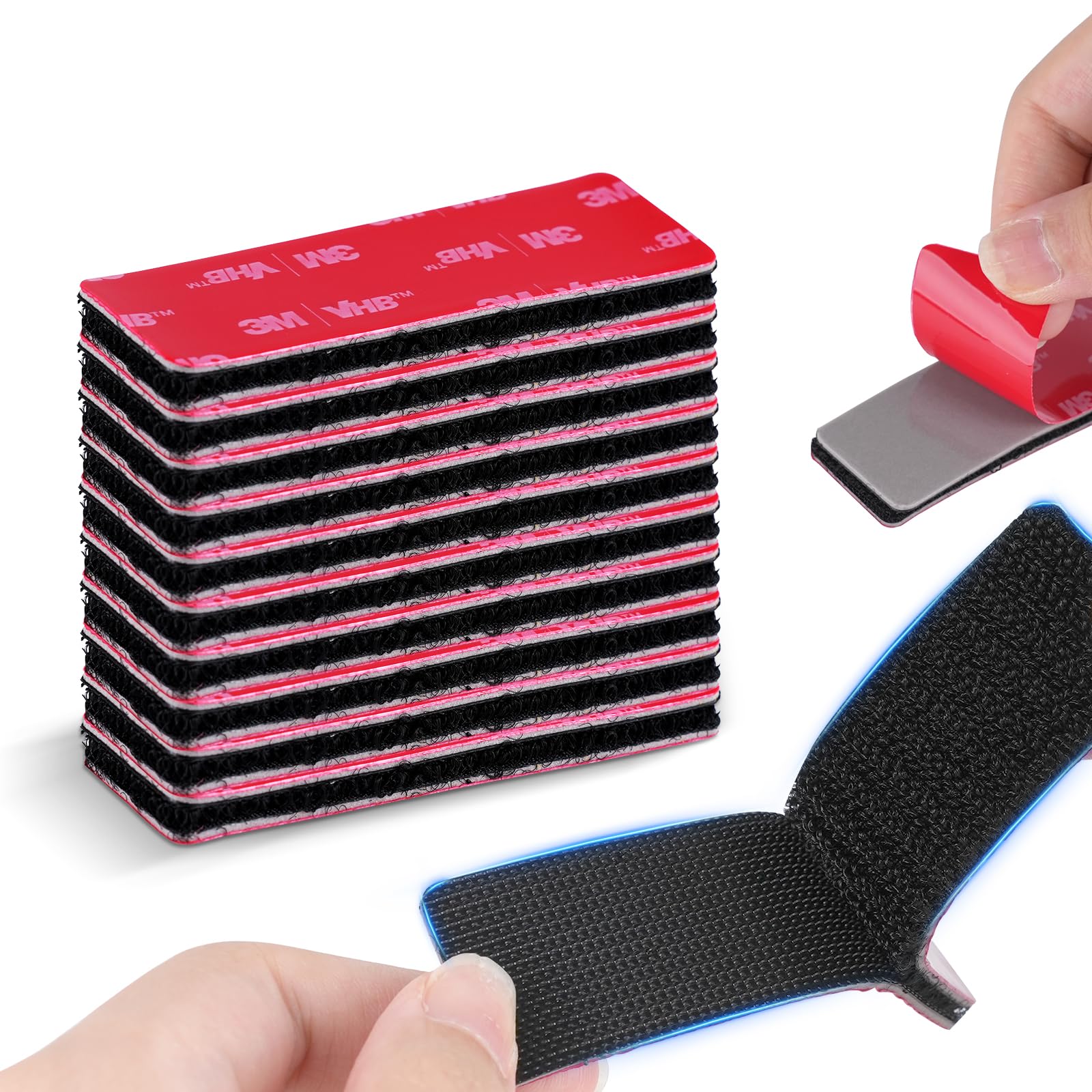 Photo 1 of 10 Pairs Heavy Duty Hook and Loop Strips 1" x 3", Made with 3M VHB, Heat-Resistant Adhesive Strips, Waterproof Mounting Tape for Outdoor, Home, Garage, Garden & DIY Projects