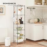SONGMICS 6-Tier Metal Shelving Unit with Adjustable Shelves and Hooks view 2