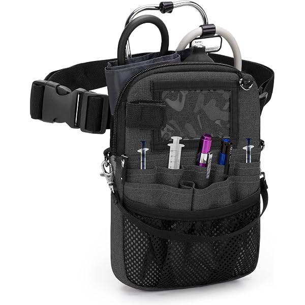 Sac Banane Pour Infirmière - Multi-poches, Ceinture Ajustable 70-113 Cm, Nylon Résistant, Violet
