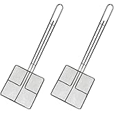 Cuisine Ready Wire Mesh Strainer with Long Handle | 2-Pack | 6.5" Square Frying Spoon | Cooking Oil Strainer for Deep Fryer & Professional Restaurant Use | Commercial Grease Skimmer