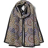 SHIROUYU 100% Mulberry Silk Women's 55”*14” Long Scarf Headscarf and Neck Scarf - Rectangular Hair Towel with Gift Packed