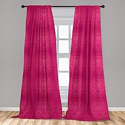 Ambesonne Victorian Curtains, Vibrant Monochrome