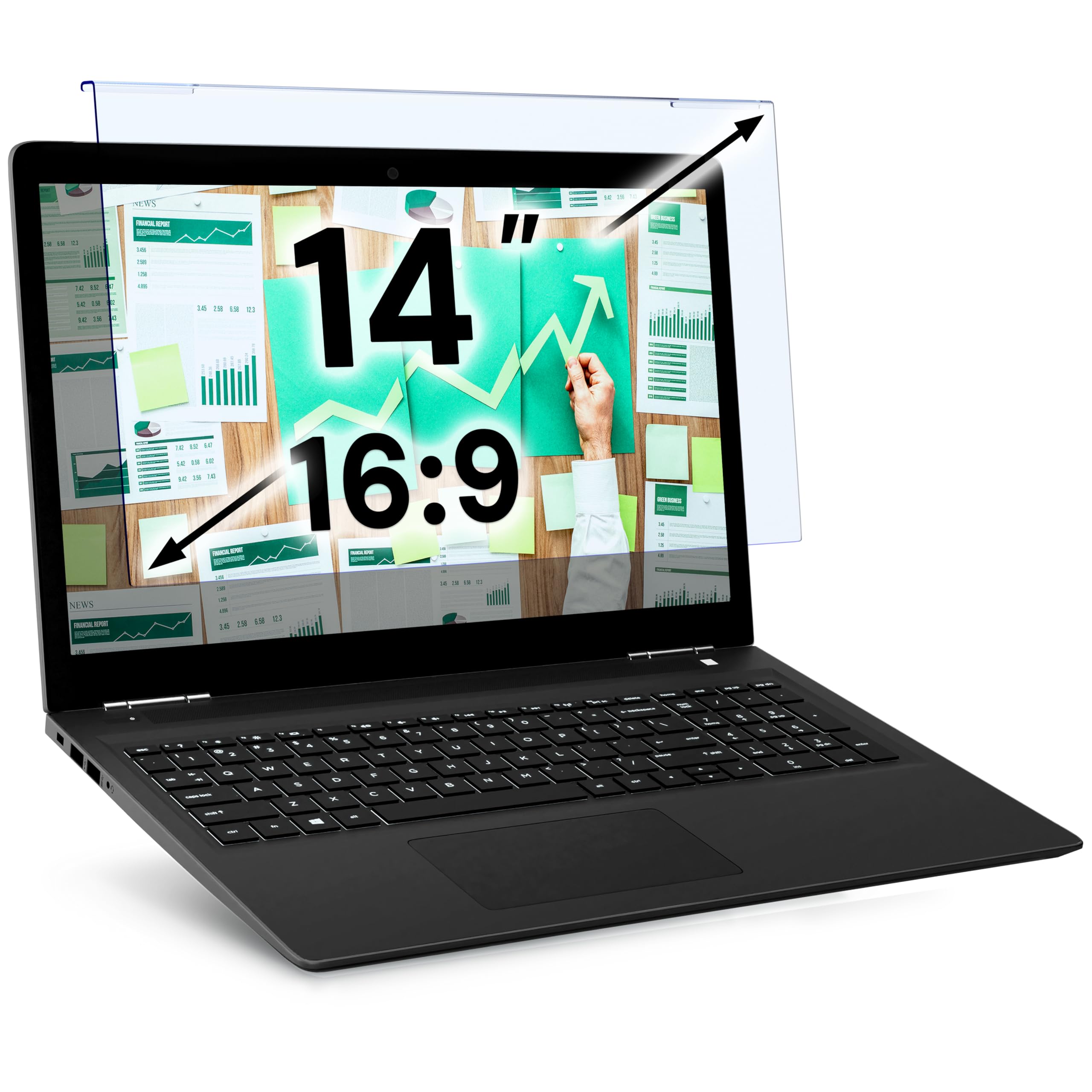 VINTEZ Blue Light Screen Protector for 14 Inch Computer Monitor and Laptop – Anti-UV Blue Light Blocking Film for Desktop PC, Eye Protection Filter, 12.6" x 8.1", 1 Pack