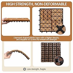 Yaheetech 108pcs Hardwood Interlocking Patio Deck
