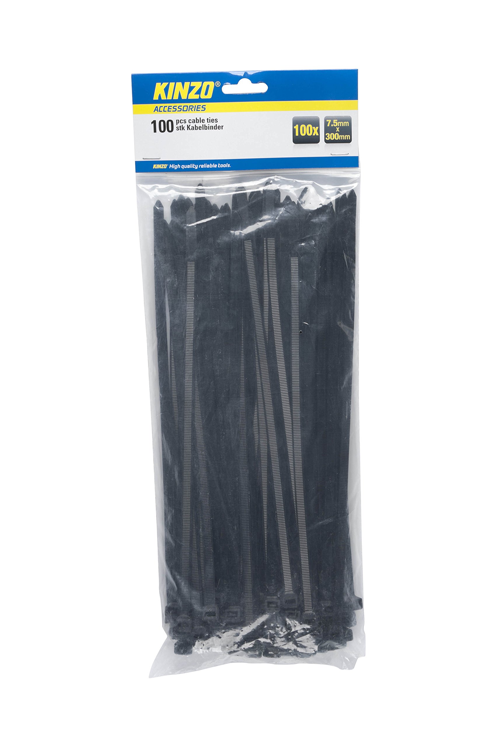 KINZO 72120 300 x 7.5mm Cable Tie - Black