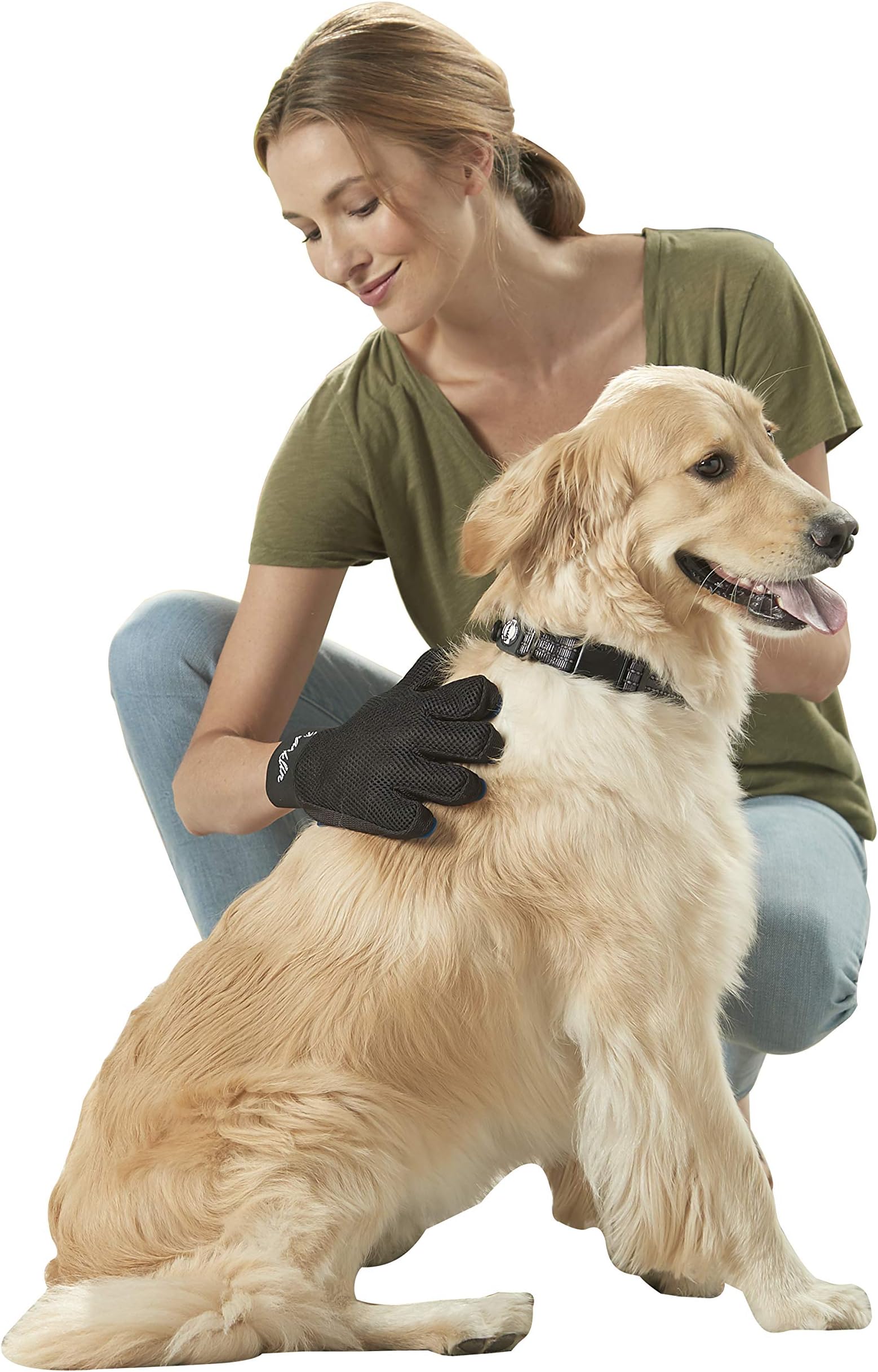 Franklin Pet Supply Co. SHED-MASTER - Pet Grooming Gloves - Gentle De-shedding Dog + Cat Hair remover - Long + Short Hair Remover - Great For Floors + Furniture
