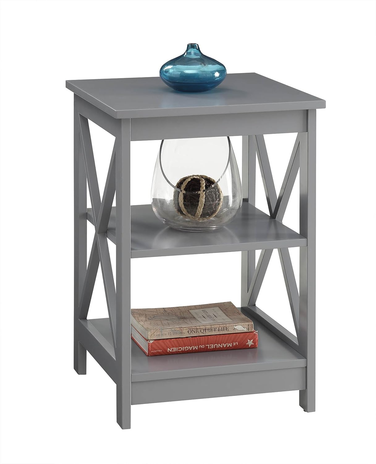 Convenience Concepts Oxford End Table, Gray: Kitchen & Dining