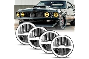 5 3/4'' 5.75 inch LED Headlights 4pcs Set H5001 H5006 Sealed Beam Classic Reflector DRL Turn Signal Halo fit for Oldsmobile M