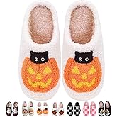 FANGARDEN Christmas Reindeer Slippers for Women Men, Fuzzy Memory Foam House Holiday Slippers, Winter Non-Slip Plush Fluffy Cute Slipper Indoor Outdoor Winter Bedroom Shoes Halloween Christmas Gift