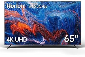 HORION 65 Inch Smart TV, 4K UHD LED TV with WebOS 22, Ultra Slim Television with Mega Contrast, HDR10, Dolby Audio, Streaming Live, Compatible with Miracast and Airplay (P6D Series, 2025)