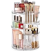 Masirs 360 Rotating Makeup Organizer - Adjustable Shelf Height and Fully Rotatable - The Perfect Round Spinning Cosmetic Orga
