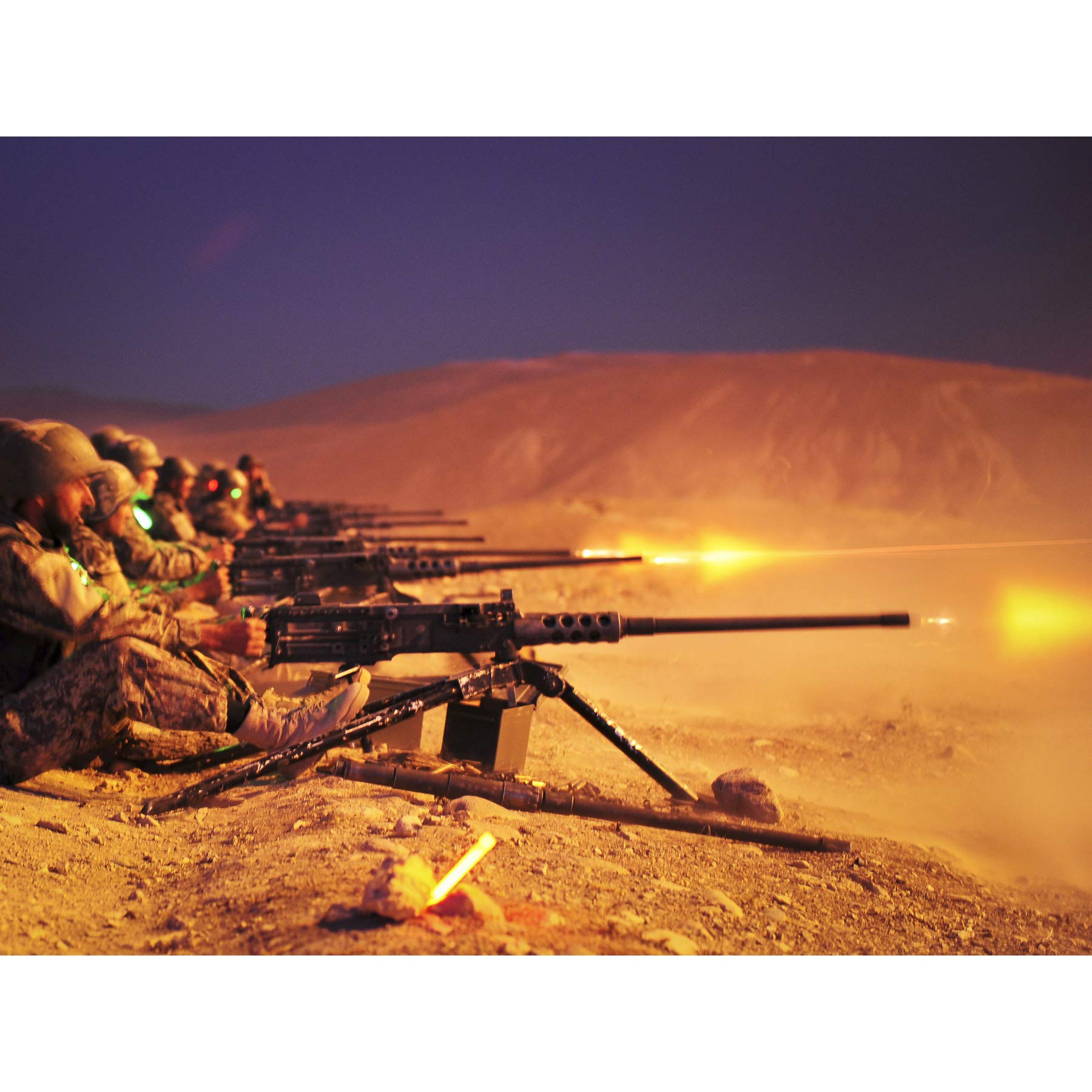 James Military Afghan Soldiers Fire 50 Calibre Machine Gun Photo Large Wall Art Poster Print Thick Paper 18X24 Inch
