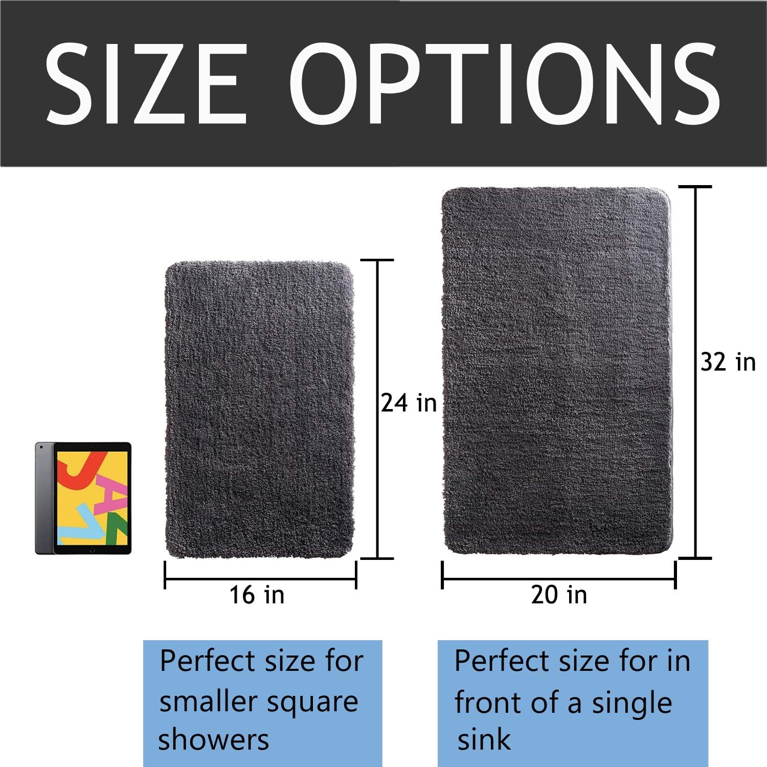 Bathroom Rug Gray Bath Mat Silver Shower Shaggy Floors Extra 24x16 Thick Super Soft Best Absorbent Perfect Absorbant Plush Machine Washable Door Mat Dry Carpet Grey Gentsing: Kitchen & Dining