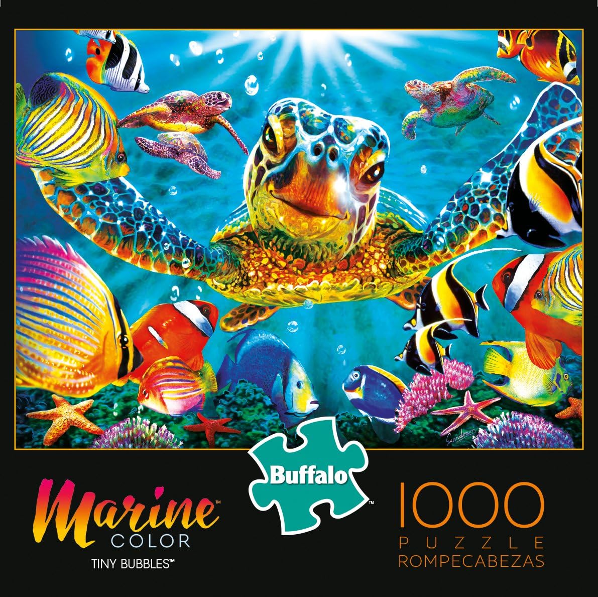 Buffalo Games - Tiny Bubbles - 1000 Piece Jigsaw Puzzle Multicolor, 26.75"L X 19.75"W: Toys & Games