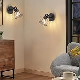 Dehobo Industrial Wall Light with E14 Socket Adjustable Cage 2 Pack Black view 2