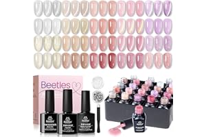 BEETLES GEL POLISH Beetles Cat Eye Gel Polish - Glowy Grace 20 Colors Jelly Cat Eye Gel Nail Kit, Nude Pink Brown Purple Base Colors, Soak Off UV Glitter Trend Nails Charms Gift for Women
