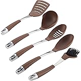 Circulon Harmony Utensil Kitchen Cooking Tools Set, 5 Piece, Chocolate Brown