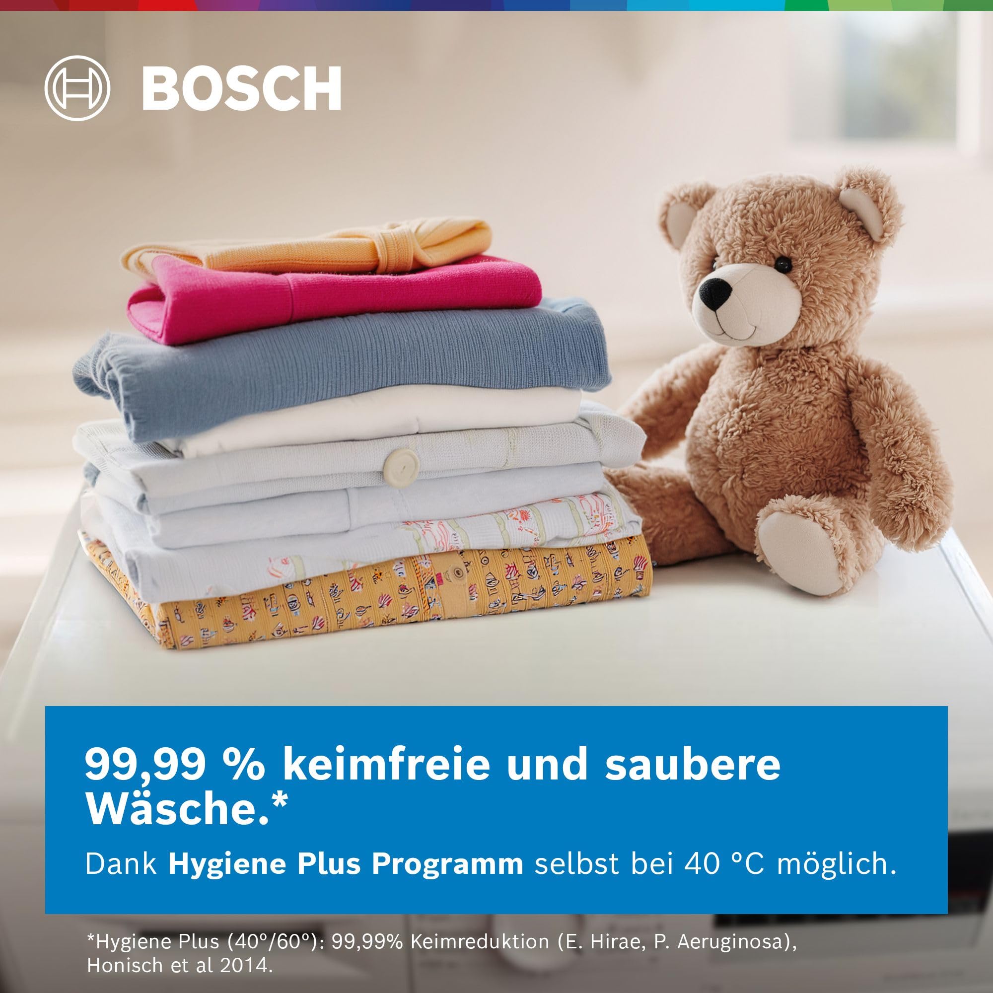 Bosch WGH244M40, Serie 6, Smarte Waschmaschine 9 kg, 1400 UpM, Fleckenautomatik, Iron Assist für weniger Falten, Mini Load, schneller Waschen mit Speed Perfect, Touch Bedienung, Nachlegefunktion 8