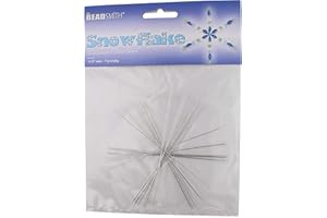 The Beadsmith Wire Snowflake, 4.5 inches, 0.8mm Diameter, 7 Pieces per Pack, Wire Forms Ideal for Personalized Creation with Beads, Crystals, Ribbon, Wire, Charms and More