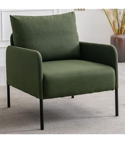 MINCETA Modern Accent Armchair - Gray PU Leather Upholstered Chair For Living Room, Bedroom, Or Office - View #5