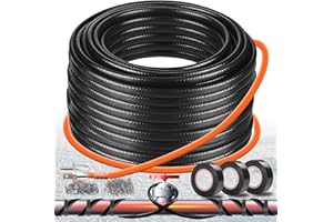 PBPHX 3FT-160FT Heat Tape for Water Pipes,Heating Cable for Pipe Freeze Protection,Water Pipe Insulation/Roof Snow De-Icing,Deicing Heating Cable,with Mounting Buckle (160FT)