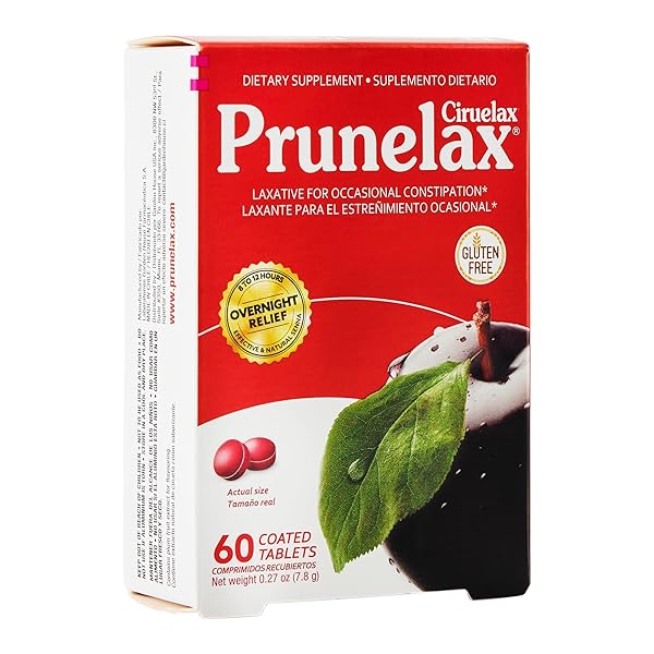 PRUNELAX CIRUELAX REGULAR STRENGTH LAXATIVE MINI TABLETS – OVERNIGHT RELIEF FOR OCCASIONAL CONSTIPATION, SENNA EXTRACT, VEGAN & GLUTEN-FREE, GENTLE RELIEF – 60CT
