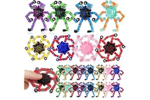 FGYLYOX 24PCS Transformable Fidget Spinners,Christmas Fidget Party Favors Christmas Stocking Stuffers, Sensory Bulk Robot Fidget Stress Relief Toys for Kids Boys Girls 8-12