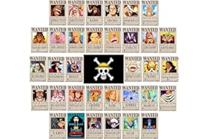 TYZZHOA Anime [OP] Wanted Posters 30×21cm, New Bounty Edition, Straw Hat Pirates Crew Zoro, Sanji, Nika Luffy 3 Billion, a Set of 35PCS