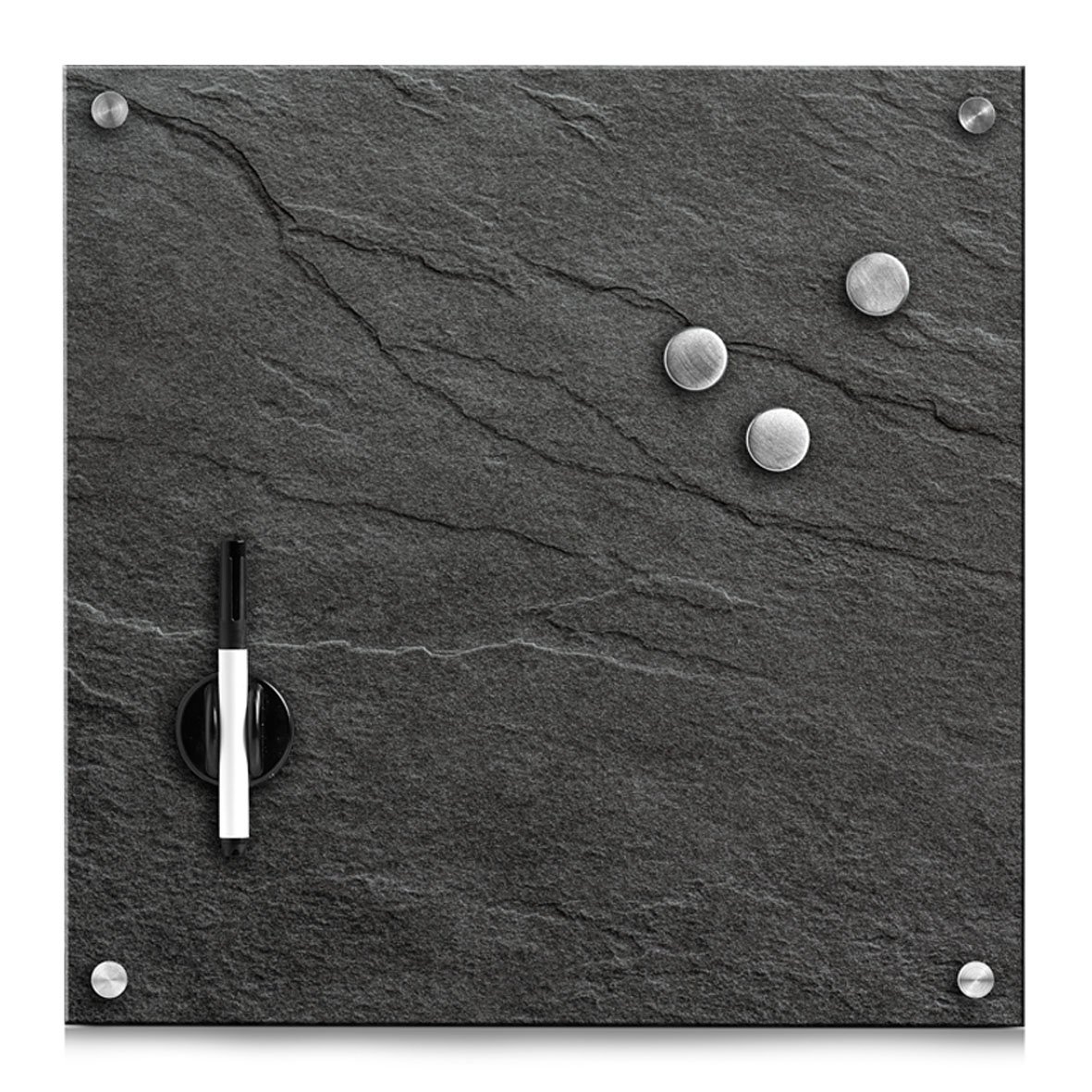 Zeller 11688 Memo Board Slate Glass Anthracite