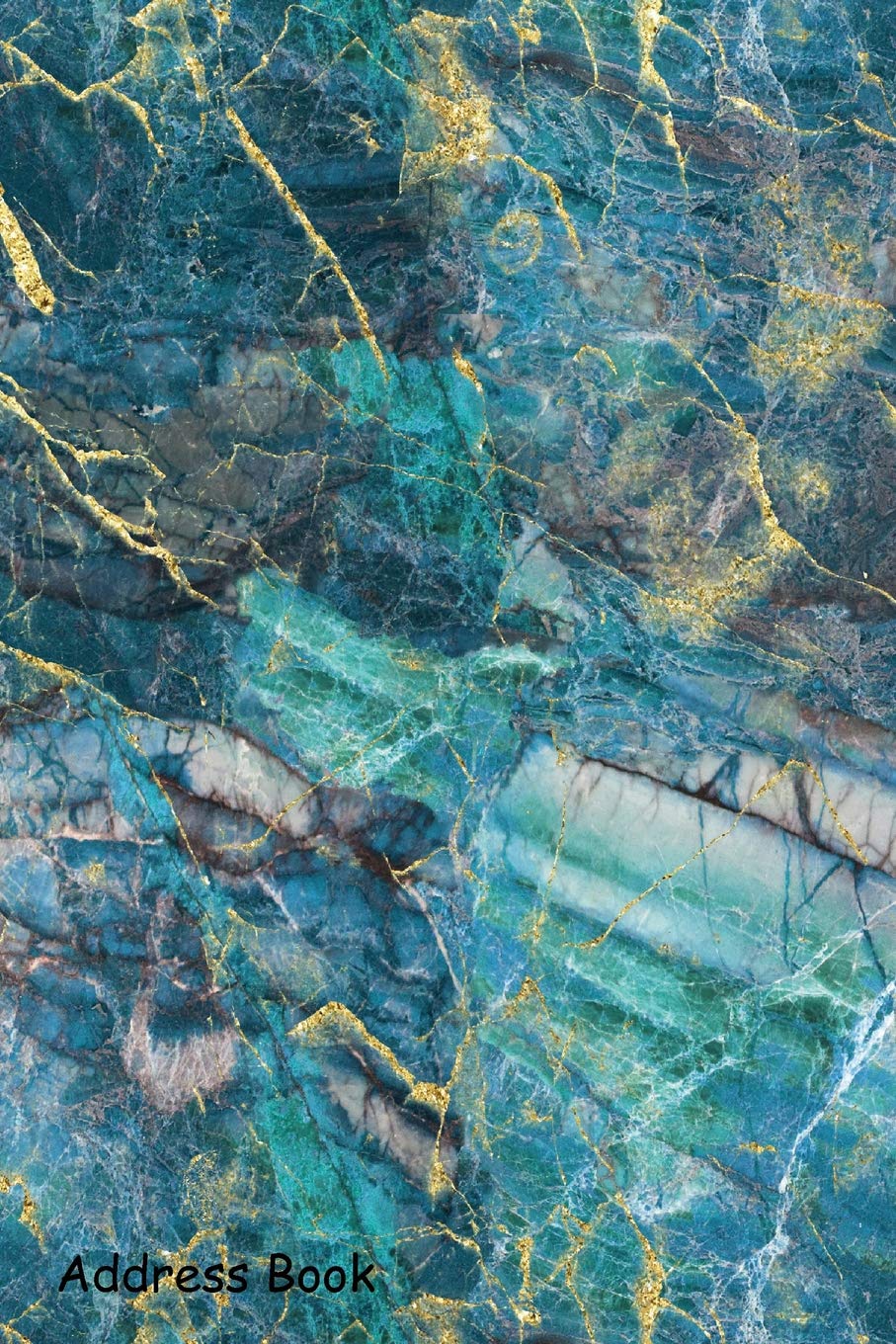 Address Book: For Contacts, Addresses, Phone, Email, Note,Emergency Contacts,Alphabetical Index With Blue Green Gold Marble Texture