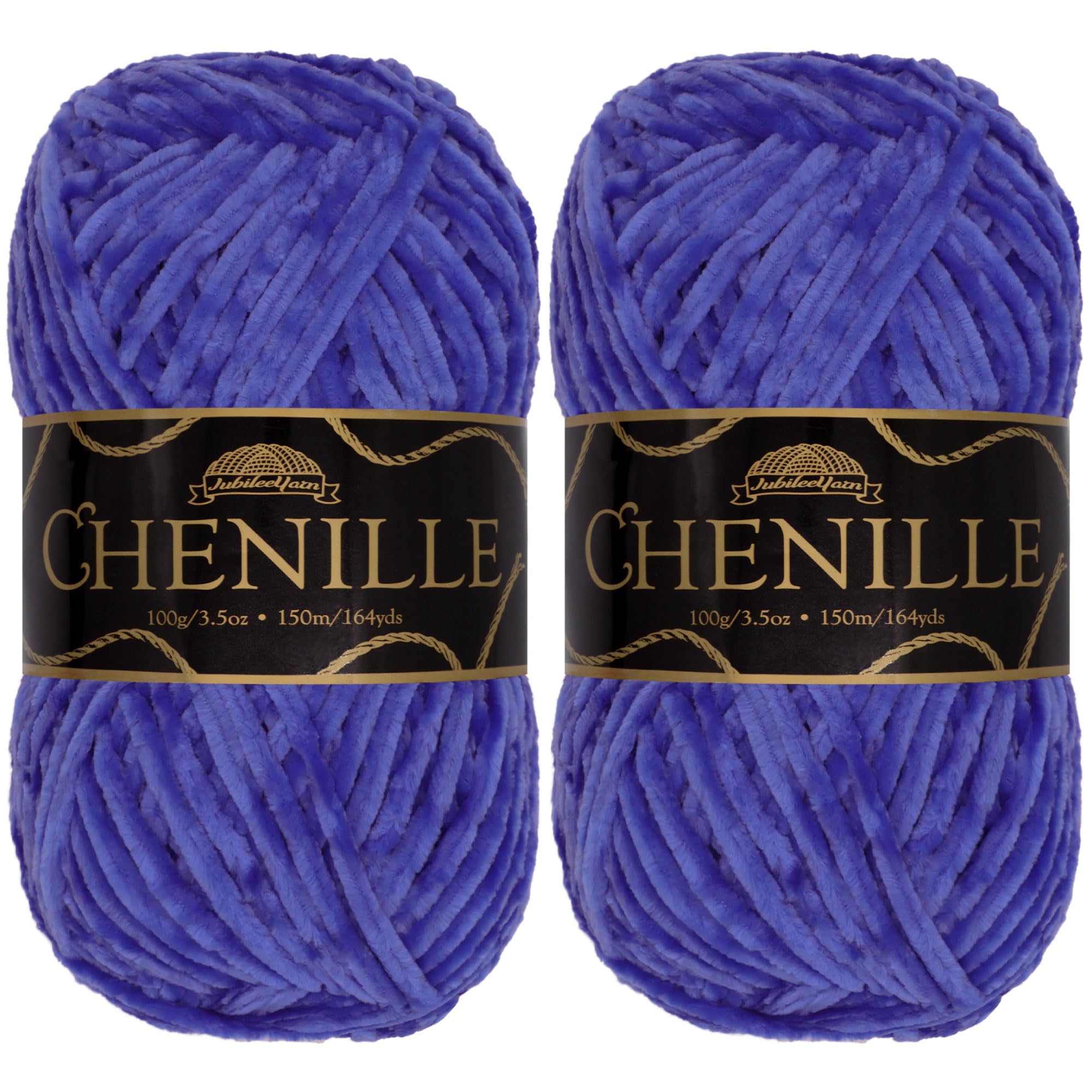 JubileeYarn Chenille Yarn - Worsted Weight - 100g/skein (2 Skeins, 119 Egyptian Blue) — image 1