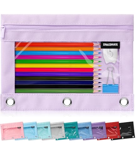 Carpeta 3 Anillos 1 Pulgada Enday - Pack De 6 Colores, Cubierta Transparente, 2 Bolsillos