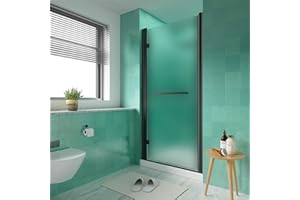 32-34 in.W x72 in.H i-Homare Frameless Pivot Shower Door with SGCC Frosted Tempered Glass, Pivot Swing Shower Door with Handles, Easy to Clean