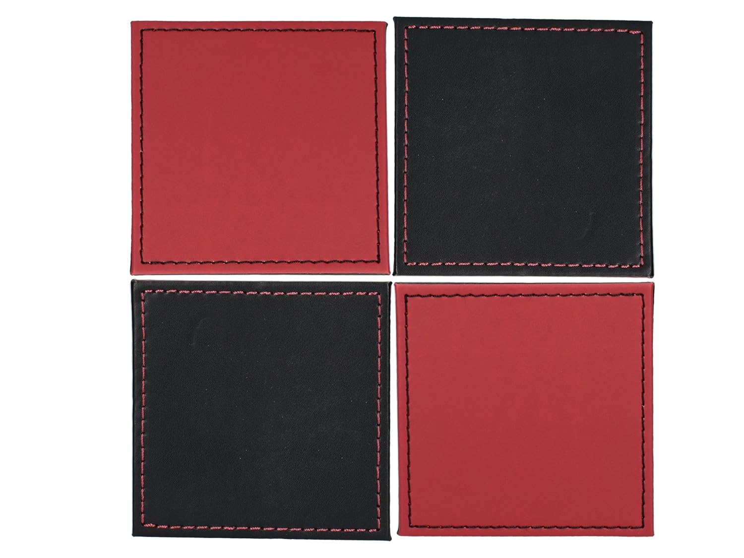 Set of 4 Faux Leather Coasters by Creative Tops, 10 x 10 cm (4" x 4") Amazon.co.uk Kitchen & Home