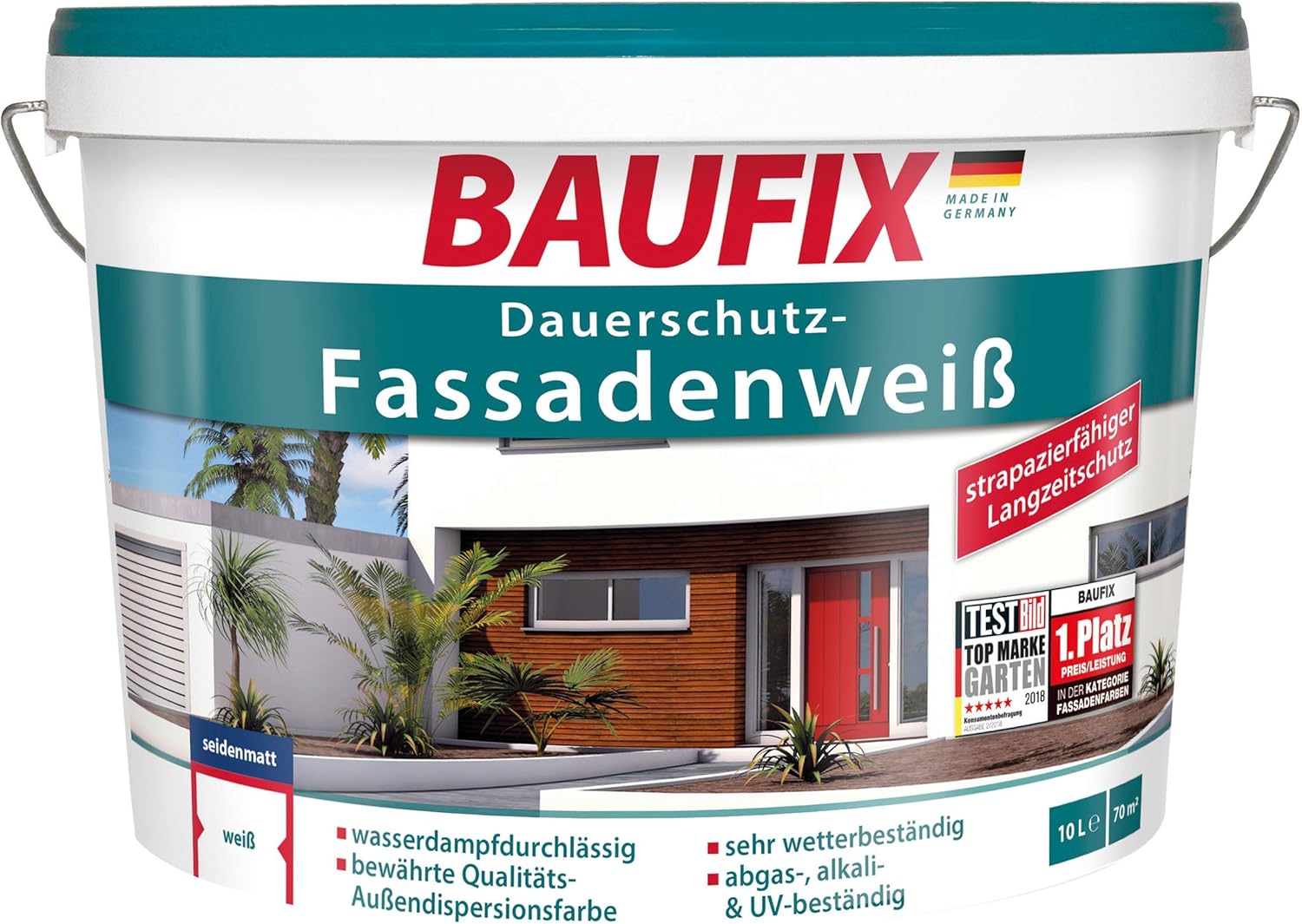Baufix Holz- und Bautentechnik Dauerschutz-Fassadenweiß 10 l
