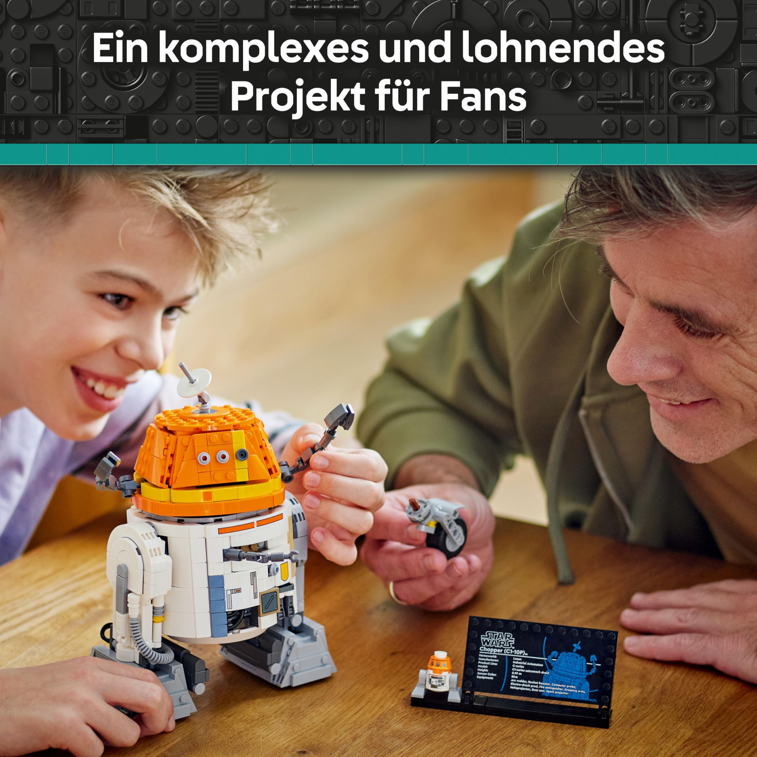 LEGO Star Wars 75416 Ahsoka Astromech-Droide Chopper (C1-10P) Figur - Spielzeug mit beweglichem Kopf, abnehmbaren Armen und Mittelrad - Geschenk für Ahsoka-Fans, Jungen und Mädchen ab 10 Jahren 3