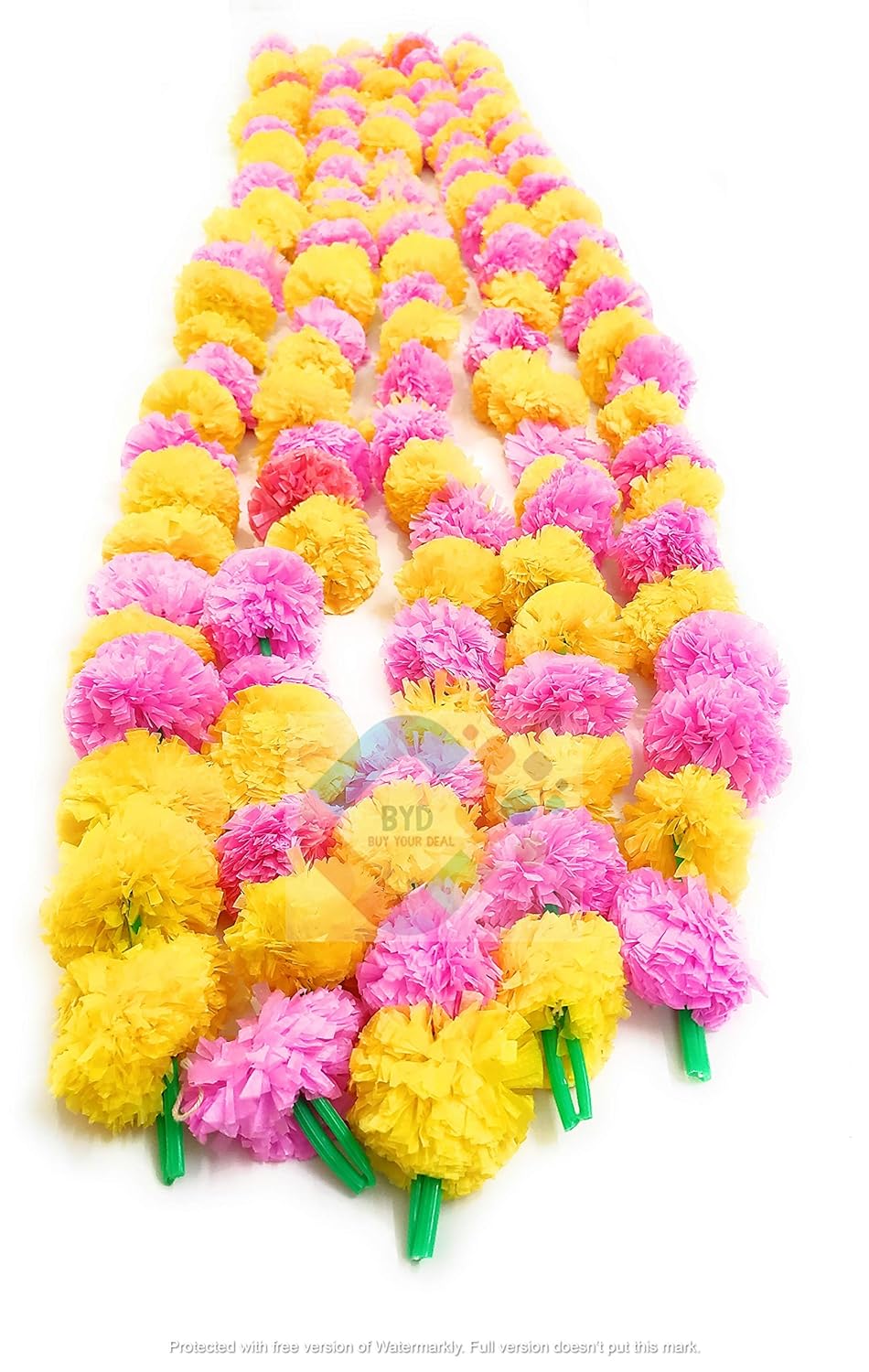 Buy Gift Planet Decorative Mala For Diwali Mandir Idol Main Door God Flowers Artificial Plastic Festival Best Design Decoration Item Garlands Phool Mala Pink Yellow Online At Low Prices In India
