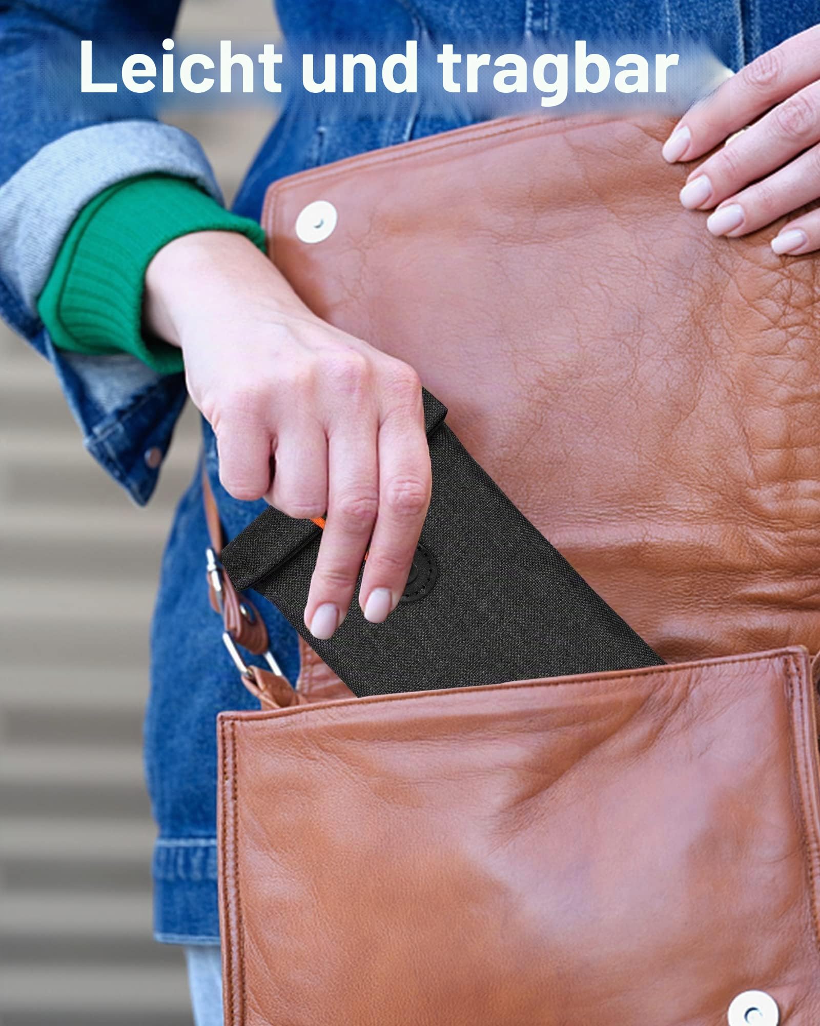 FIREDOG Faraday Tasche für Autoschlüssel und Handy, Schlüsselsignalblockiertasche, Anti-Diebstahl-Autoschutz, Handy-WLAN/GSM/LTE/NFC/RFID/Keyless Entry Fob Signal Blocking Bag (schwarz), Medium 9