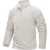 TACVASEN Mens Quarter Zip Sweatshirt Long Sleeve Pullover 1/4 Zip Up Golf Shirt for Men Winter Fleece Lined Thermal Sweater
