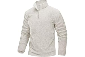 TACVASEN Mens Quarter Zip Sweatshirt Long Sleeve Pullover 1/4 Zip Up Golf Shirt for Men Winter Fleece Lined Thermal Sweater